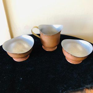 3 Piece Mid Century Modern metal dessert set